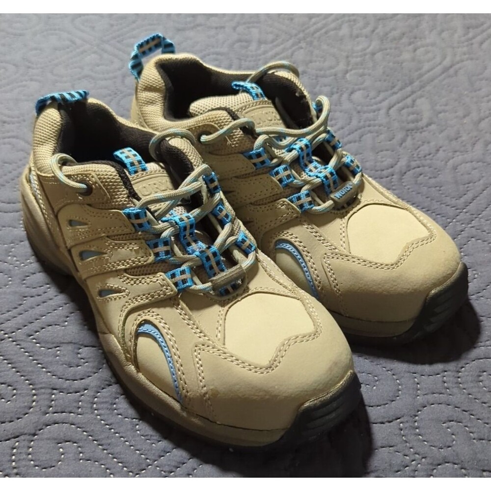 Worx by Red Wing Gray and Blue Steel Toe Sneakers Womens size 6.5 W
